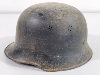 Stahlhelm Feuerwehr III.Reich. Originallack,...