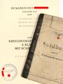 Technische Nothilfe, Soldbuch vom 12.8.1941, Kriegsverdienstkreuz 2.Klasse mit Schwertern verliehen am 30.1.45, "Die Voraussetzungen zur Verleihung des Ärmelbandes Kurland sind erfüllt"