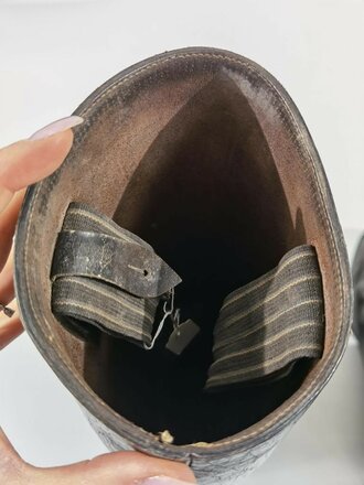 Paar Stiefel für Offiziere der Wehrmacht. Getragenes Paar, Sohlenlänge 29,5cm