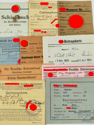 Konvolut Ausweise eines NSDAP und SA Angehörigen aus Hessen