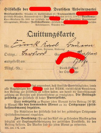 Konvolut Ausweise eines NSDAP und SA Angehörigen aus...