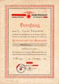 Gau Mainfranken Urkunde "Berufung Gemeinderat der Gemeinde Nordheim", datiert 1935, DIN A4, geknickt und fleckig
