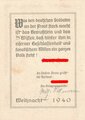 "Unser Schwur Alles für Deutschland! " Weihnacht 1940, Postkartenformat