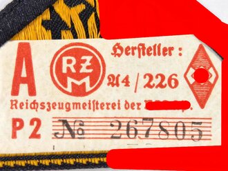 Gebietsdreieck Hitlerjugend "Ost Sudetenland" neuwertiger Zustand mit RZM Etikett