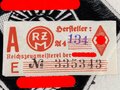 Deutsches Jungvolk Leistungsabzeichen in schwarz, gewebte Stoffausführung mit RZM Etikett