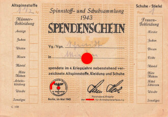 "Spinnstoff- und Schuhsammlung 1943"...