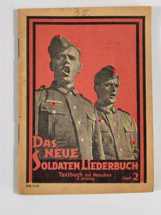 Das neue Soldaten-Liederbuch, Textbuch mit Melodien 2 stimmig, Heft 1, 80 Seiten, gebraucht