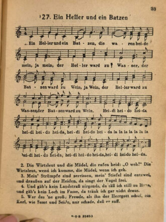 Das neue Soldaten-Liederbuch, Textbuch mit Melodien 2 stimmig, Heft 2, 80 Seiten, gebraucht