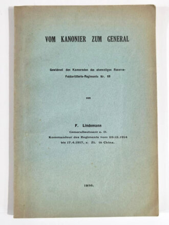"Vom Kanonier zum General" datiert 1936, 95...