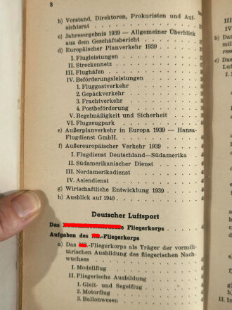 "Die Deutsche Luftfahrt", datiert 1940, ca. 500 Seiten, gebraucht,  ca. DIN A5