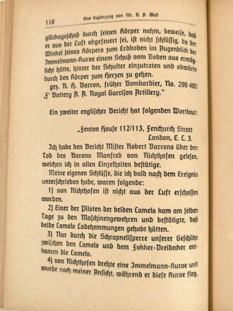 "Richthofen - der beste Jagdflieger des goßen Krieges" datiert 1942, ca. 160 Seiten, gebraucht, über DIN A5