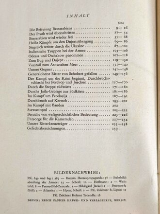 "Bessarabien Ukraine - Krim" Der Siegeszug deutscher und rumänischer Truppen, 239 Seiten, 1943, gebraucht, über DIN A5