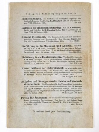 "Die Grundlagen der Funktechnik für den Soldaten" Berlin 1936 mit 47 Seiten