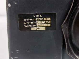 Luftwaffe Funk-Sender S 10 K , Ln 26965 zur FuG10 Funk-Anlage . Originallack , Funktion nicht geprüft