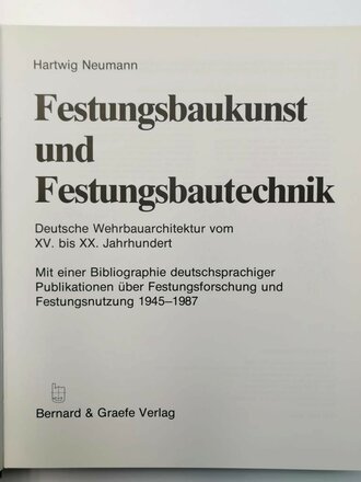 "Festungsbaukunst und Festungsbautechnik", über DIN A4, 440 Seiten, gebraucht