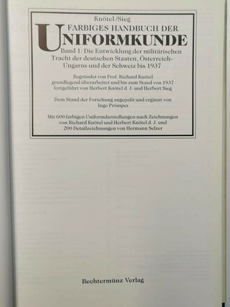 "Farbiges Handbuch der Uniformkunde" Band 1,...