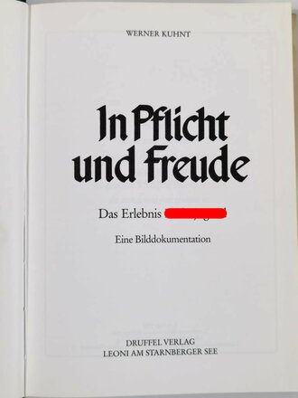 "In Pflicht und Freude - Das Erlebnis Hilter-Jugend - Eine Bilddokumentation", über DIN A4, 174 Seiten, gebraucht