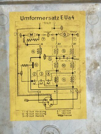 Umformersatz E.U.a4 Baujahr 1945 für Panzerfunkgeräte.  Funktion nicht geprüft