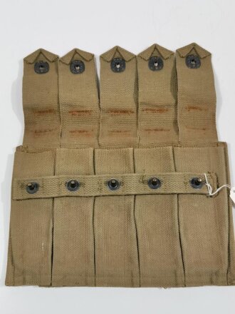 U.S. Army WWII, pouch magazine, Thompson, khaki, used