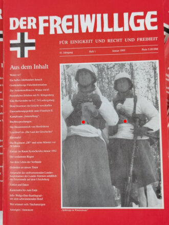 "Der Freiwillige" Kameradschaftsblatt der HIAG, 1995 - 1998 jeweils Heft 1 - 12, insgesamt 48 Stück