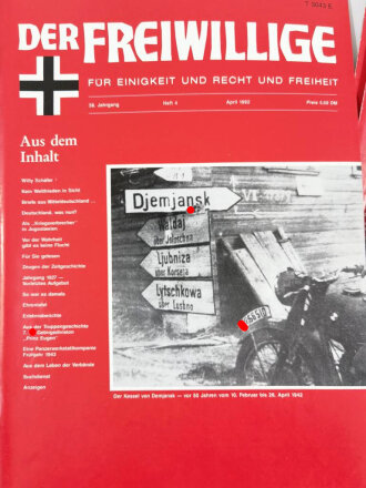 "Der Freiwillige" Kameradschaftsblatt der HIAG, 1991 - 1994 jeweils Heft 1 - 12, insgesamt 48 Stück;