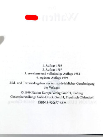 "Die Ritterkreuzträger der Waffen-SS" von E.G. Krätschmer mit 1008 Seiten. leicht gebraucht