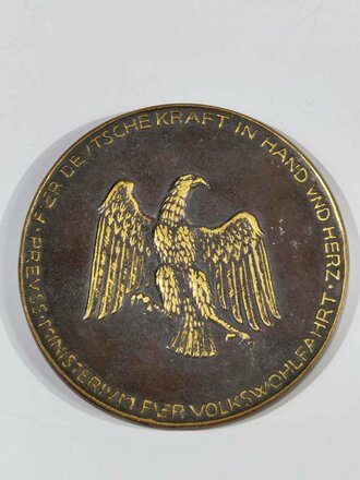 Bronzene Plakette "Für deutsche Kraft in Hand...