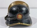 Feuerwehr Lederhelm in gutem Gesamtzustand