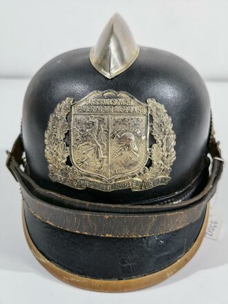 Feuerwehr Lederhelm des Nassauischen Feuerwehr Verband in...