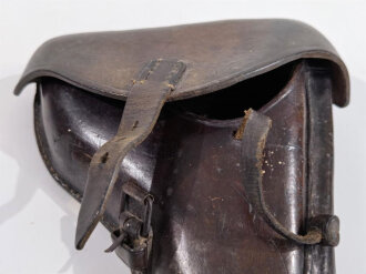 Koffertasche für P08 der Wehrmacht datiert 1939, in gutem Zustand, ungeschwärztes Stück
