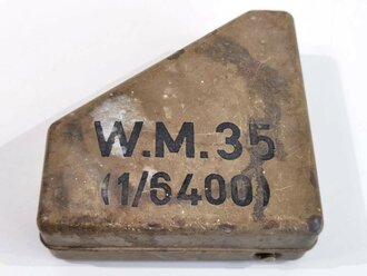 Transportkasten zum Winkelmesser 35 der Wehrmacht, Originallack