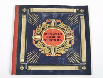 Sammelbilderalbum "Waldorf-Astoria Uniformen der Marine und Schutztruppen", komplett, Einband fleckig