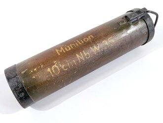 Transportbehälter aus Presspappe " Munition 10cm Nebelwerfer 35"  datiert 1943