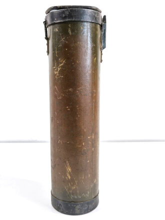 Transportbehälter aus Presspappe " Munition 10cm Nebelwerfer 35"  datiert 1943