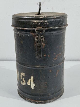 Thermosbehälter Wehrmacht. schwarz überlackiertes Stück, darunter  Originallack, Gesamthöhe 34cm
