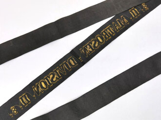Kaiserliche Marine, Mützenband "8.II. Matrosen Division " Länge 143cm