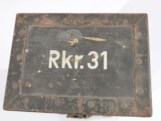 Transportbehälter zum Richtkreis 31 der Wehrmacht. Sehr guter Gesamtzustand, Originallack, ungereinigt