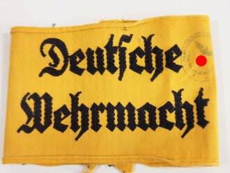 Armbinde "Deutsche Wehrmacht" für Zivilangestellte, aufgetrennt