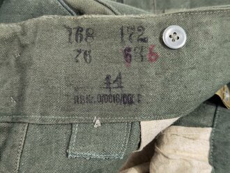 Heer, Stiefelhose für Mannschaften aus Drillichmaterial Modell 1943. Ungetragenes Kammerstück