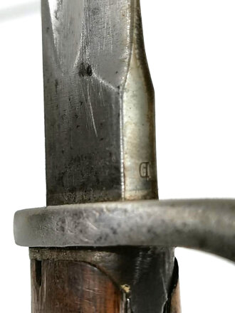 1.Weltkrieg, Seitengewehr M98/05 im Koppelschuh. Hersteller Simson & Co Suhl, preussische Abnahme von 1916