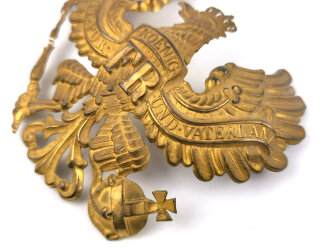 Preußen, Emblem für eine Pickelhaube für Offiziere. Abstand der Gewindestangen 85mm
