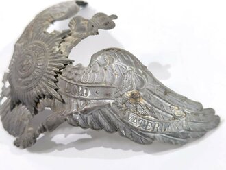 1.Weltkrieg Preußen, feldgraues Emblem für eine Garde Pickelhaube in gutem Zustand