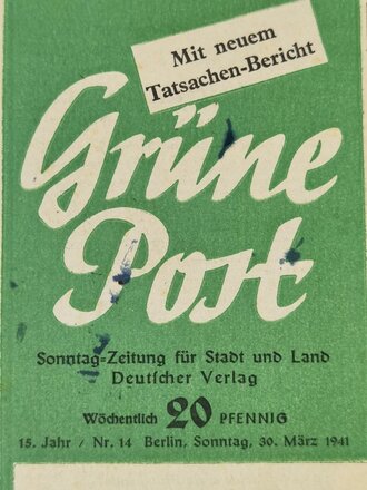 "Grüne Post" 15. Jahr / Nr. 14, 30. März 1941