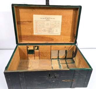 Kasten "Veterinär arztliches Gerät Satz b Kasten 1 Arzneimittel" Wehrmacht. Originallack, Maße 81 x 50 x 33cm