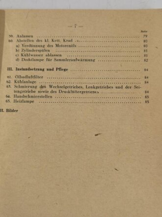 D 624/1 " Kleines Kettenkraftrad / SdHfz2) Typ HK 101" Gerätbeschreibung und Bedienungsanweisung vom 28.10.42 mit 86 Seiten plus 109 Bildern im Anhang.