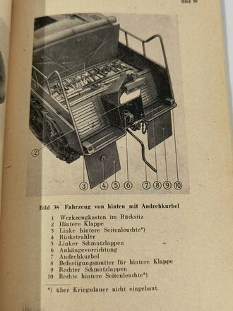 D 624/1 " Kleines Kettenkraftrad / SdHfz2) Typ HK 101" Gerätbeschreibung und Bedienungsanweisung vom 28.10.42 mit 86 Seiten plus 109 Bildern im Anhang.