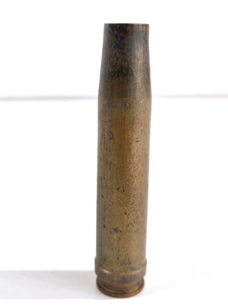 Abgeschossene Hülse für 2cm Flak der Wehrmacht. Eisen vermessingt, datiert 1944, Frei von jeglichen Gefahrstoffen