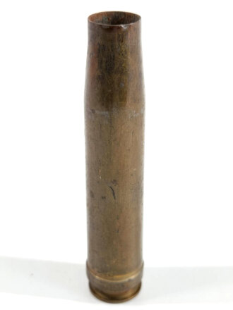 Abgeschossene Hülse für 2cm Flak der Wehrmacht. Eisen vermessingt, datiert 1944, Frei von jeglichen Gefahrstoffen