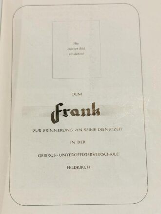 "Gebirgsunteroffizier-Vorschule Feldkirch Vorarlberg 1941/43", 118 Seiten, gebraucht