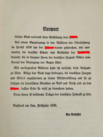 "Kampf um Deutschland Ein Lesebuch für die deutsche Jugend", Ph. Bouhler, München-Berlin, 1939, 107 Seiten, Einband verfleckt